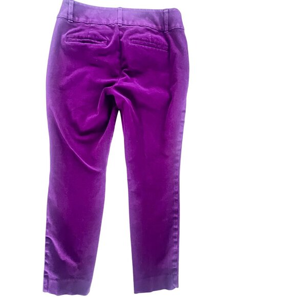 Womens 2P Skinny Ankle Petite Pants Loft Outlet Purple Zip Belt Loops Pockets - Picture 2 of 9